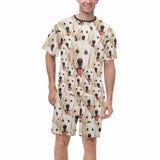 Custom Pet Face Men's Pajama Set Personalized Crew Neck Short Sleeve Pajama Set