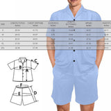 Custom Photo Pajamas Flower&Leaves Summer Loungewear Personalized Men's V-Neck Short Sleeve Pajama Set