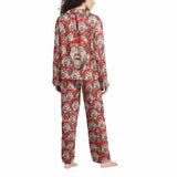 Custom Seamless Face Pajamas Personalized Women's Long Sleeve Pajama Set