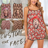 Custom Seamless Face Pajamas Women's Sexy Cami Pajamas Set
