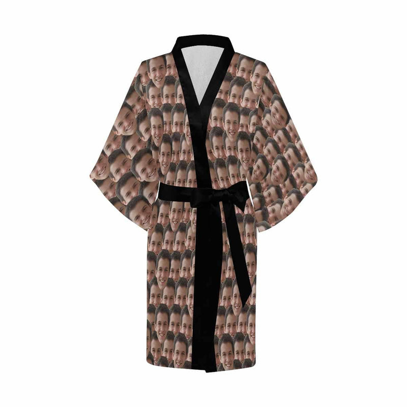 Custom Your Idol Boyfriend Face Women's Short Pajamas Funny Personalized Photo Pajamas Kimono Robe