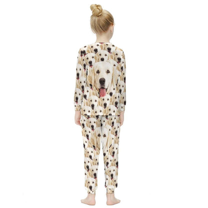 Dog Face Pajamas Custom Pet's Face Seamless Family Matching Long Sleeve Pajama Set Personalized Photo Loungewear