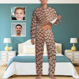Fathers Day Pajama Set Custom Face Seamless Dad Love Kids Sleepwear Personalized Photo Men's Pajamas