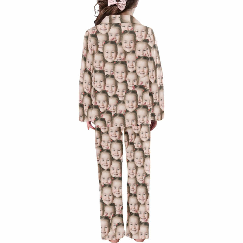 Kid's Pajamas Custom Sleepwear with Seamless Face Personalized Pajama Set For Boys&Girls 2-15Y
