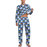 Personalized Photo Pajama Set Custom Face Christmas Tree Elk Print Men's Pajamas Sleep Or Loungewear For Him