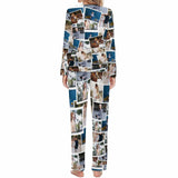 Personalized Photo Pajamas Custom Photo Crewneck Long Pajama Set&Couple Matching Pajamas