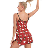 #Plus Size Pajama Set-Custom Face Pajamas Love Red Sleepwear Personalized Women's Sexy Cami Pajama Set Honeymoon Gift for Her