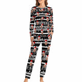 Special Christmas Sale Custom Boyfriend Face Christmas Pattern Sleepwear Personalized Women's Slumber Party Crewneck Long Pajamas Set