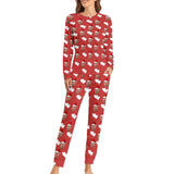 Special Christmas Sale Custom Boyfriend Face Pajamas Love Heart Christmas Hat Sleepwear Personalized Women's Crewneck Long Pajamas Set