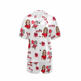 Custom Face Pajamas Love MOM&BABY Sleepwear Personalized Women's V-Neck Short Pajama Set Mother's Day & Birthday Gift