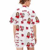 Custom Face Pajamas Love MOM&BABY Sleepwear Personalized Women's V-Neck Short Pajama Set Mother's Day & Birthday Gift