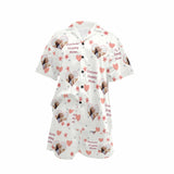 Custom Photo Pajamas Forever Happy MOM Sleepwear Personalized Women's V-Neck Short Pajama Set Mother's Day & Birthday Gift