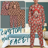 Custom Seamless Face Pajamas Personalized Men's Loungewear Set 