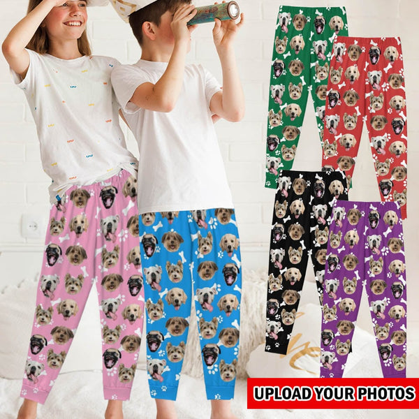 Christmas Flash Sale For Kids-Custom Dog Face Kid's Long Pajama Pants Best Christmas Gifts for Children