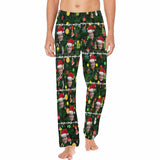 Custom Face Christmas Red Hat Tree Trinkets Sleepwear Personalized Women's&Men's Slumber Party Long Pajama Pants