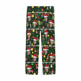 Custom Face Christmas Red Hat Tree Trinkets Sleepwear Personalized Women's&Men's Slumber Party Long Pajama Pants