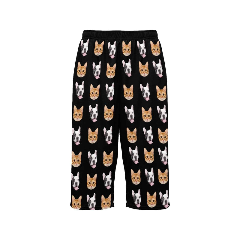 Custom Dog&Cat Face Pet Cropped Pajama Pants For Women Girlfriend Fashion Gift Personalized