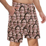 Custom Face Men's Pajama Shorts Personalized Face Sleepwear Shorts