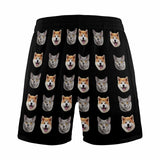 Custom Face Men's Pajama Shorts Personalized Pet Sleepwear Shorts