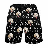 Custom Face Men's Pajama Shorts Personalized Smiley Dog Sleepwear Shorts