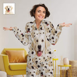 Custom Face My Lovely Dog Women's Long Sleeve Pajama Set Pajama Top&Pajama Bottom
