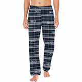 Custom Name Black&Blue Lattice Sleepwear Personalized Men's Slumber Party Long Pajama Pants