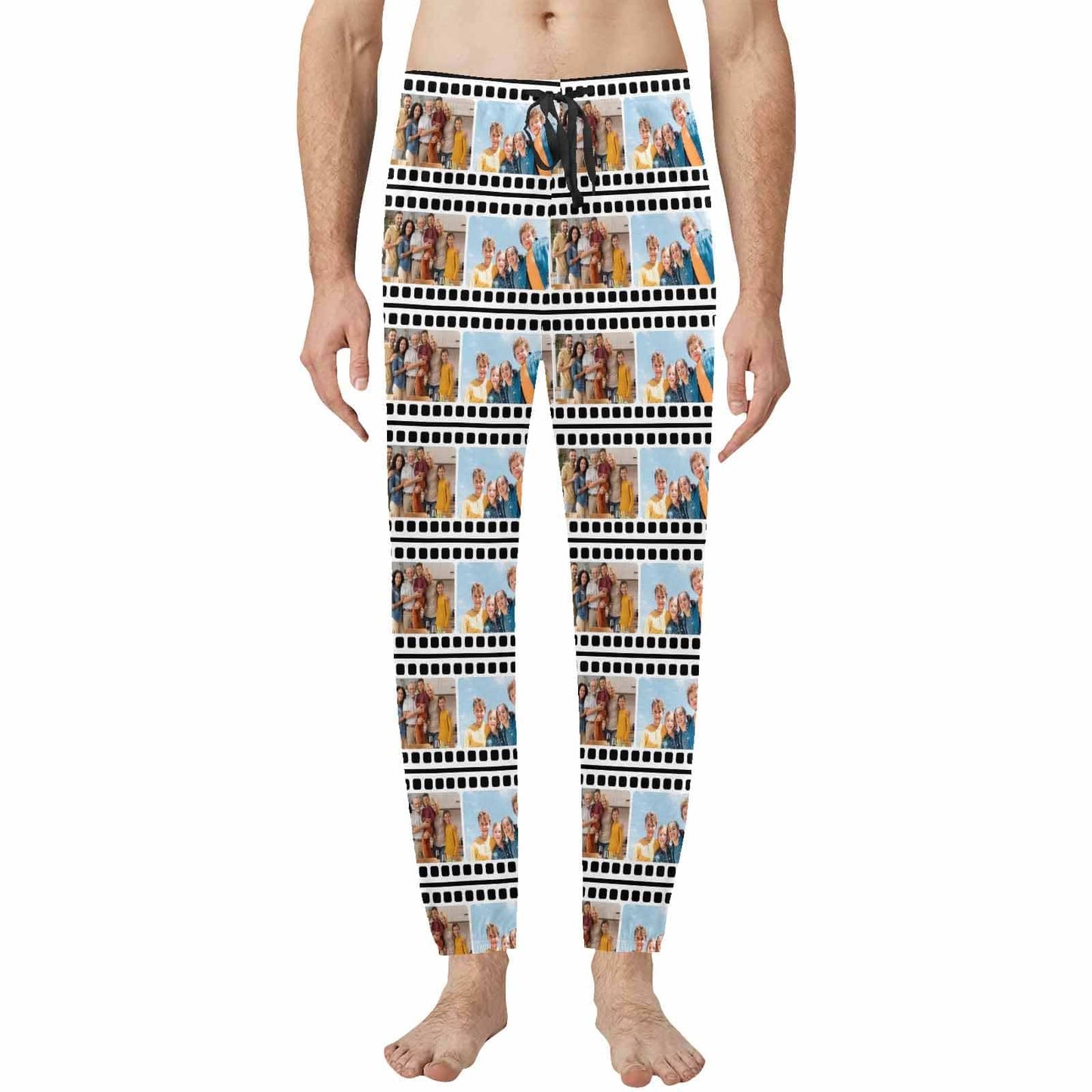 Custom Photo Long Pajama Pants with Seamless Pictures Personalized Men's Slumber Party Sleepwear