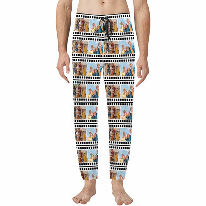 Custom Photo Long Pajama Pants with Seamless Pictures Personalized Men's Slumber Party Sleepwear