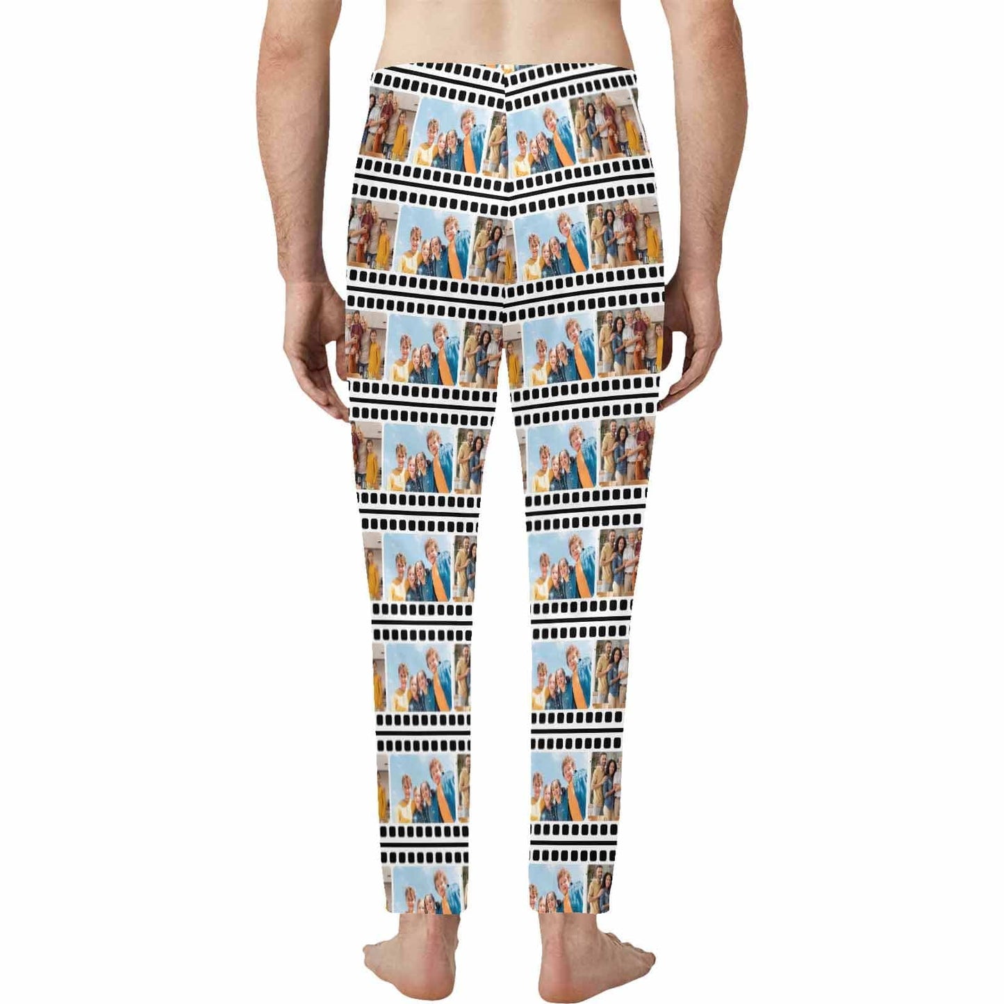 Custom Photo Long Pajama Pants with Seamless Pictures Personalized Men's Slumber Party Sleepwear