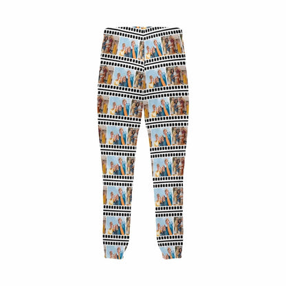 Custom Photo Long Pajama Pants with Seamless Pictures Personalized Men's Slumber Party Sleepwear