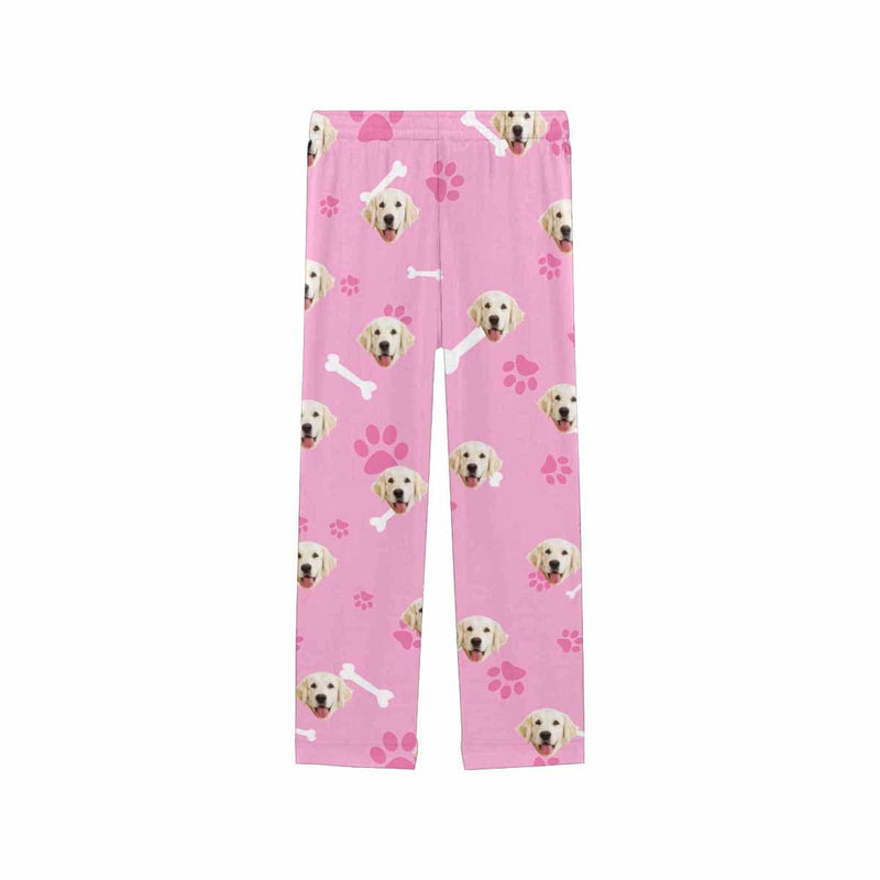 Custom Photo My Pet Dog Sleepwear Personalized Women's Slumber Party Long Pajama Shirt&Pants