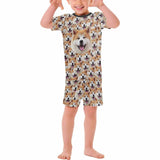 Little Boy Pajamas Custom Photo Cute Sleepwear Personalized Pet Kid's Short Sleeve Pajama Set For Boys 2-7Y