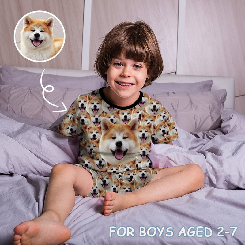 Custom Photo Cute Sleepwear Personalized Pet Pajama Set For Boys 2-7Y