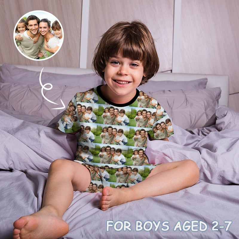Little Boy Pajamas Custom Photo Happy Family Personalized Nightwear –  Custom Face Shirt