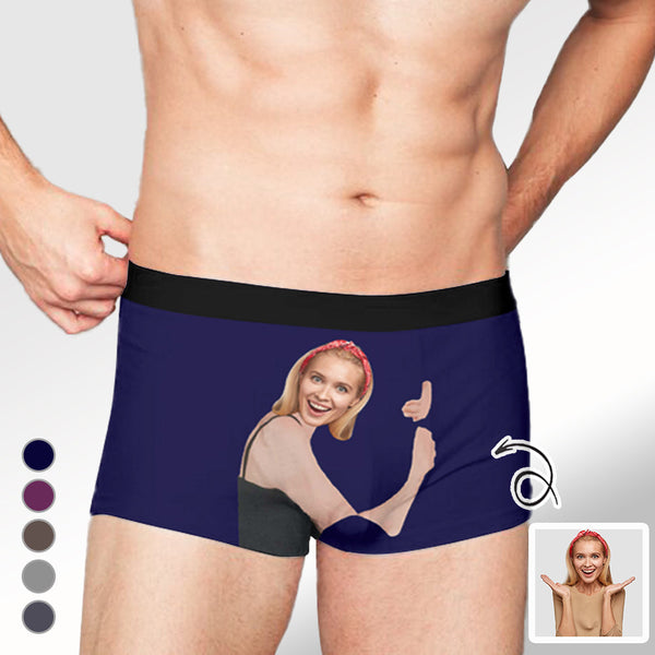 [Made In USA] Personalized Men's Boxer Briefs Custom Face Hug Underwear for Boyfriend Husband Men Best Gift for Him