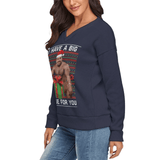 Custom Boyfriend Face V-Neck Sweater for Women Ugly Christmas Sweater Long Sleeve Lightweight Sweater Tops