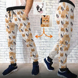 Custom Face Sweatpants with Pet Picture Personalized Men's All Over Print Sweatpants