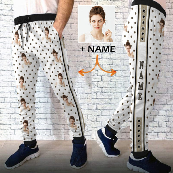 Custom Girlfriend Photo & Name Casual Sweatpants Personalized Men's All Over Print Sweatpants