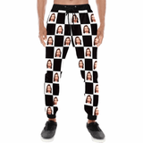 Custom Face Black White Grid Sweatpants Couple Matching Personalized Casual Sweatpants