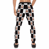 Custom Face Black White Grid Sweatpants Couple Matching Personalized Casual Sweatpants