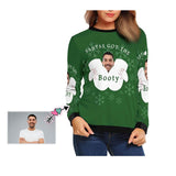 Personalized Face Booty Snowflake Ugly Women's Christmas Sweatshirts, Gift For Christmas Custom face Sweatshirt, Ugly Couple Sweatshirts