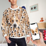 Custom Seamless Face Pet Dog Loose Sweatshirt Personalized Face All Over Print Crewneck Loose Sweatshirt
