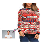 Personalized Face Christmas Love Ugly Women's Christmas Sweatshirts, Gift For Christmas Custom face Sweatshirt, Ugly Couple Sweatshirts