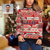 Personalized Face Christmas Love Ugly Women's Christmas Sweatshirts, Gift For Christmas Custom face Sweatshirt, Ugly Couple Sweatshirts