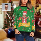 Personalized Face Christmas Shopping Ugly Women's Christmas Sweatshirts, Gift For Christmas Custom face Sweatshirt, Ugly Couple Sweatshirts