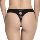 Personalized Women's Panties Custom Face Women's Thong Belongs To Me Custom Underwear