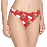 Personalized Women's Panties Custom Face Love Heart Women's Thong Custom Underwear