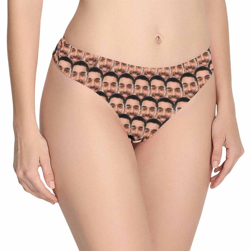 Personalized Women's Panties Custom Face Love Heart Women's Thong